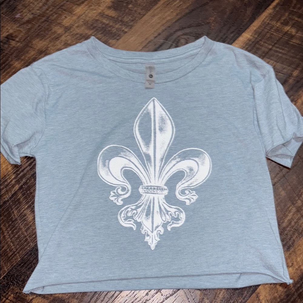 Blue Cropped Graphic Tee